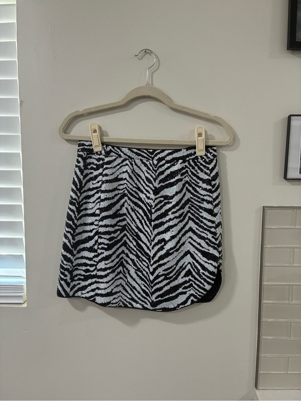 LPA Zebra-Print Mini Skirt - Black & White